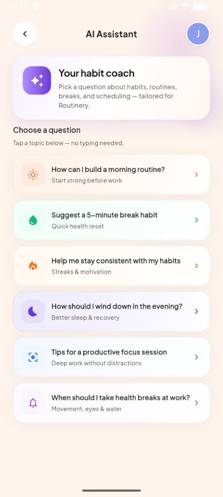 MeRhythm AI health break reminders settings