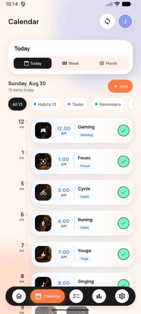 MeRhythm AI home screen with AI assistant insights